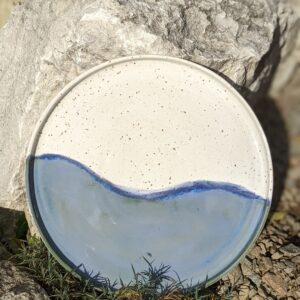 Patera okrągła niebiesko-biała