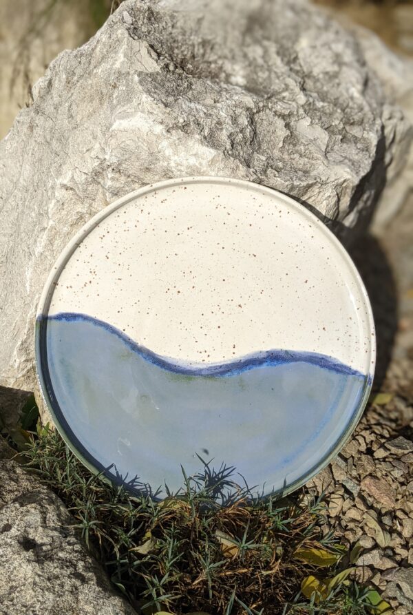 Patera okrągła niebiesko-biała