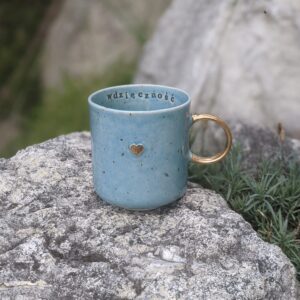 Kubek stracciatella d'oro turkus