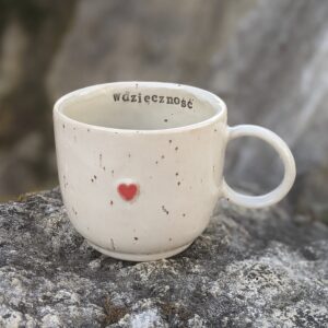 Kubek szeroki cuore rosso - wdzięczność